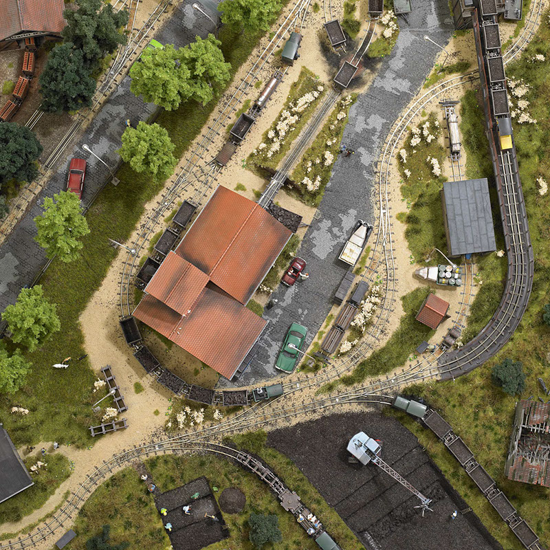 Feldbahn Torfwerk Luftaufnahme