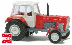 Tracteur rouge et bleu